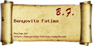 Benyovits Fatima névjegykártya